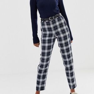 ASOS blue plaid pants in size 4